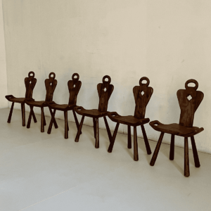 Brutalist oak chairs